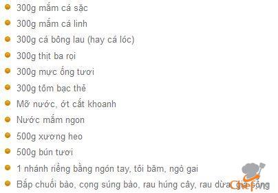 Bún mắm dân dã