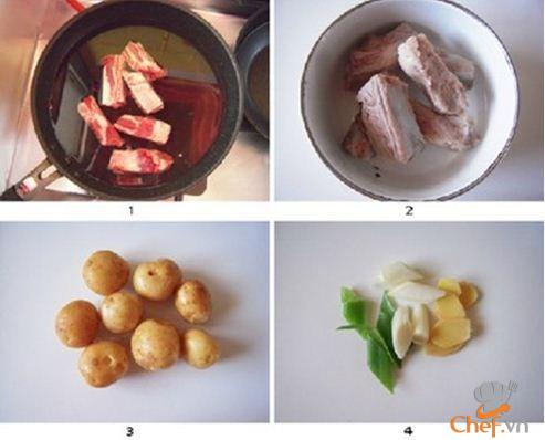 Sườn om khoai tây đậm đà lạ miệng